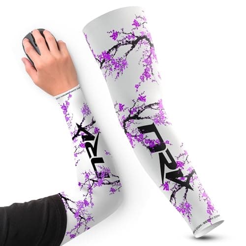 NRV Gaming Compression Sleeve (Sakura Edition) – Enhanced eSports Performance with Japanese Style – Developed by Professionals – Durable, Breathable, and Frictionless, Purple, Grande
