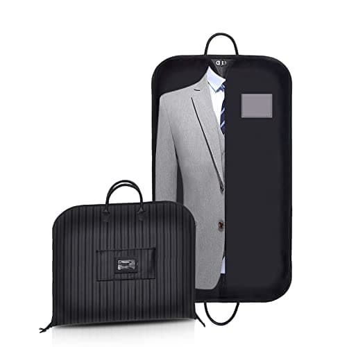VISOOM Suit Bag for Men Storage, 100cm x 60cm Oxford Garment Bag, Waterproof Dust-proof Hanging Suit Carrier Cover Bags for Travel Clothes Dress, Black with Lock