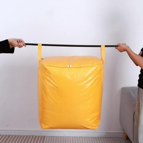 3-Pack 240l Large Moving Bags – Heavy Duty Waterproof Removal Bag with Double Zip Pulls,Ideal for Moving, College Dorms, Loft Storage, Camping,Toys or Holiday Decorations(Yellow) — view 5