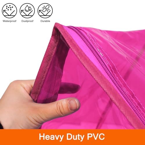 Vieshful Pink 40L Clear Clothes Storage Bag with Zipper 3 Pack — view 3