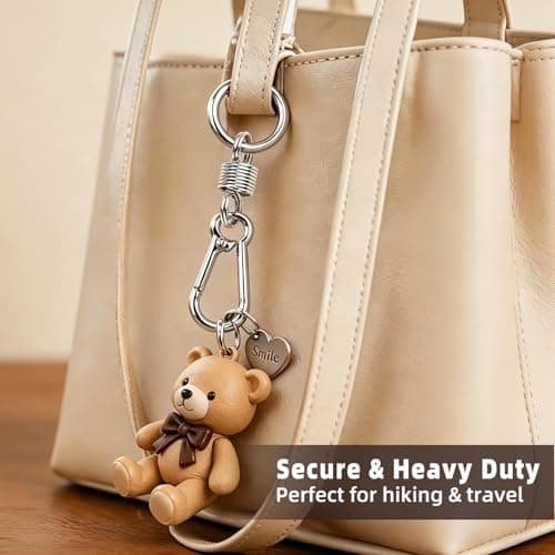 Zipper Clips Anti Theft, 6 Pcs Zipper Locks for Backpacks, Double Opening Antitheft Spring Carabiner Clasps for Travel Purse Luggage Suitcase Handbags Keys(Silver) — view 5