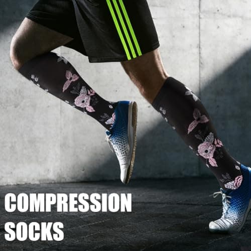 DiULi 3 Pairs Knee High Socks for Men and Women, Black, L/XL — view 6