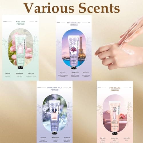 5PCS Hand Cream Gift Set, Fragrant Travel-Friendly Small HandCream, Hand Cream And Perfume Set For Women & Men, Small Presents For Dry Hands Care, Hand Cream Multipack, Gifts For Women — view 3