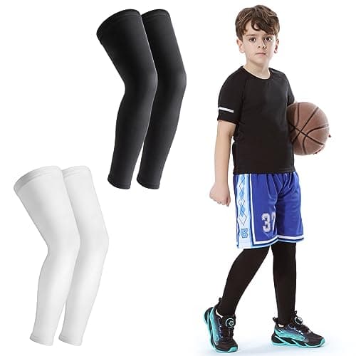 Newbyinn Kid Leg Sleeve 2 Pairs, Long Compression Leg Sleeve