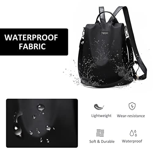 Fmeida Anti Theft Backpack for Women Small Travel Rucksack Water Resistant — view 6