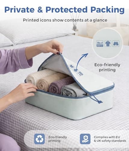 ECOHUB Packing Cubes 6 Piece Set, Smart Organiser with Labels, Recycled — view 2