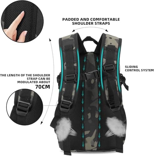 HUNTVP Small Backpack 10L 20L 30L, Tactical Military Molle Backpack Mini Rucksack, School Bag, Daypack Rucksacks for Men Women Boys Girls College, Travelling, Cycling, Hiking, Gym, Running, Outdoors — view 4
