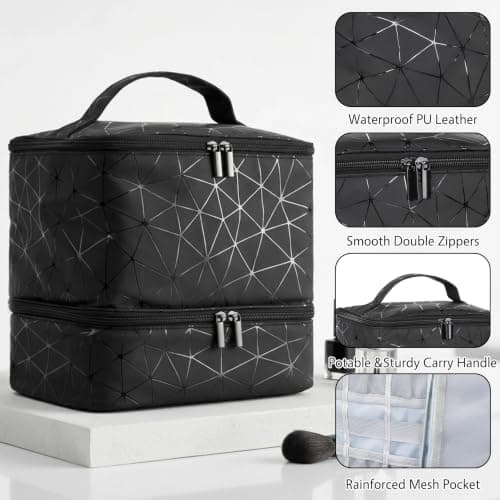 Nail Vanish Storage, Portable Double-Layer Nail Bag Organiser — view 3