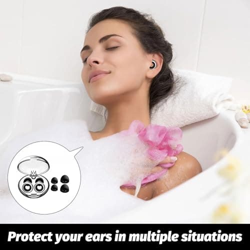 Kids Ear Plugs Noise Cancelling Earplugs for Sleep Ear Plugs for Concerts 2 Pairs with Reusable– 4 Replaceable Ears Tips(Blcak) — view 5