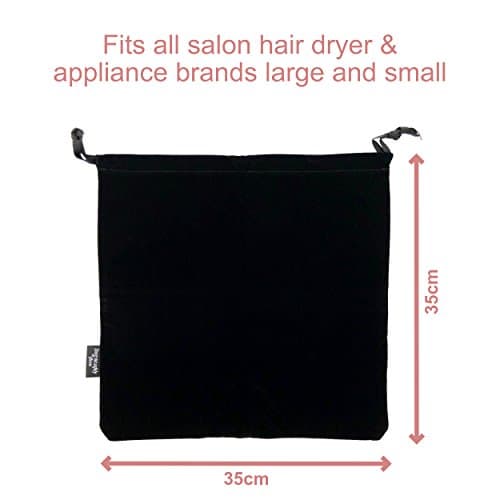 Velvet Hair Dryer Storage Bag with Large Internal Pocket – Soft & Stylish 35x35cm Pouch to Protect Appliances, Heels & Accessories with Drawstring Closure (Pink) — view 4