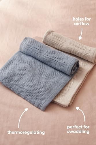 MORI Organic Cotton Bamboo Cellular Muslin Blanket 70x100cm, Taupe — view 5