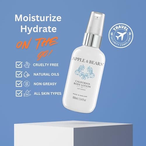 Apple & Bears California Body Lotion (100ml / 3.4 fl oz) - 98% Natural Luxury Vegan Travel Size Moisturizer - Made in UK — view 5