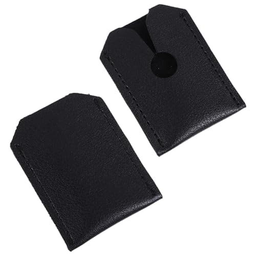 HOMSFOU 2Pcs Safety Head Protective Covers Faux Leather Manual Head Sleeve Guards for Travel Shaving