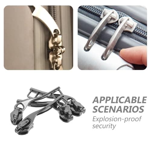 4pcs Zinc Alloy Luggage Zipper Pull Replacement Double Layer — view 3