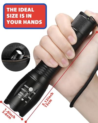 SIMILKY 3Pack Torches Led Super Bright, Hand Led Torch 1200 Lumen, Powerful Torches Battery Powered Water Resistant 5 Modes Tactical Torch for Camping (4 Pack) — view 4