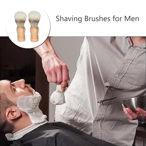 Weenwill Shaving Brush,2 PCS Men's Shaving Brush,Traditional Wet Shave Brushes for Rich Lather,Bristle Brushes & Travel Grooming Kit,Ideal with Shaving Soap,Cream & Foam (Wood Handle) — view 4