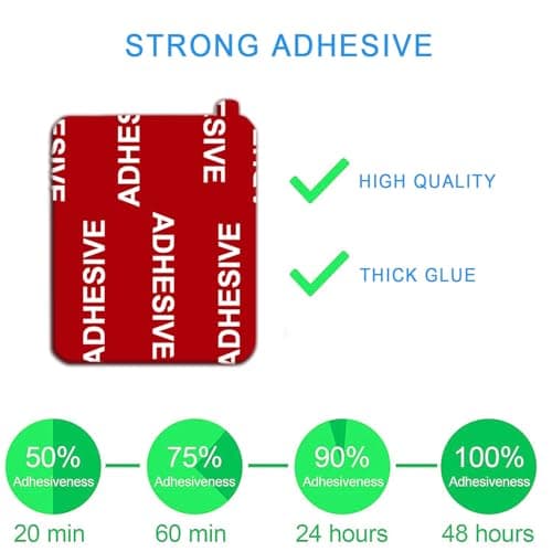 12 Pack 1.96 in x 1.57 in "(40*50mm) Very High Bond Sticky Adhesive Replacement,Double Sided Pads Gule for Dashboard Windshield Suction Cup Phone Holder Car DVR Home Suction Hooks GPS Navigation — view 2
