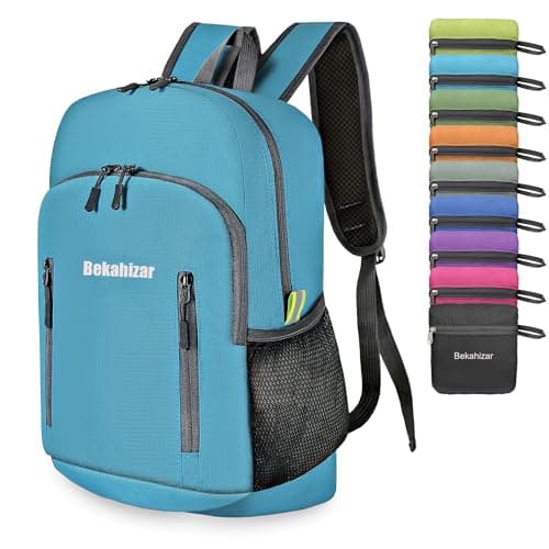 Bekahizar 20L Ultra Lightweight Backpack Foldable Hiking Daypack Rucksack Water Resistant Travel Day Bag for Men Women Kids Outdoor Camping Mountaineering Walking Cycling Climbing (Blue)