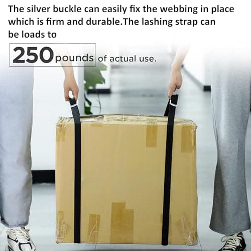 Tie Down Straps, 4 Pack Heavy Duty Tensioning Belts, 2m x 25mm Adjustable Lashing Straps Ratchet Straps for Motorcycle, Cargo, Trucks, Trailer, Luggage(Black) — view 5
