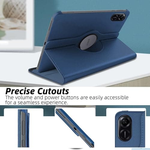 360 Rotation Case for Honor Pad X8a 2024, PU Leather Protective Cover with Rotating Stand & Auto Sleep/Wake (Navy Blue) — view 5