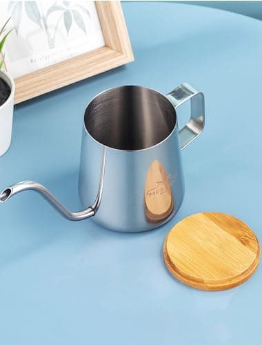 MERMOO YILAN Pour Over Coffee Kettle with Wooden Lid 350ml Coffee Maker — view 6