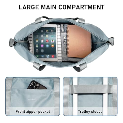 ECOHUB Easyjet 30L Cabin Bag 45x36x20 Underseat Travel Flight Bag Foldable Carry On with Removable Wet Pocket Waterproof Overnight for Women (Grey) — view 4