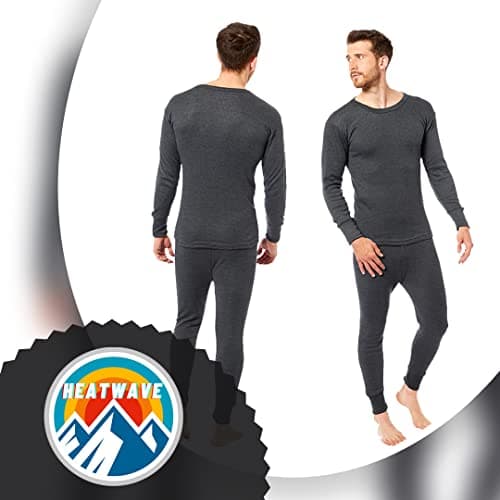 Heatwave® Pack of 2 Men's Extreme Thermal Underwear Set, Long Sleeve Top & Long Johns Set, Winter Thermals, Small Charcoal — view 5