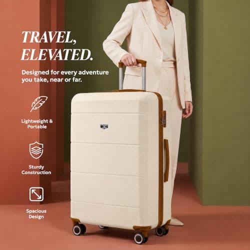 LUGG - Jetset 32 Inch Large Suitcase – Lightweight Hard Shell Luggage with TSA Lock – Water-Resistant ABS Spinner Suitcase – 4 Wheels – 86x58x31cm Travel Bag — view 2