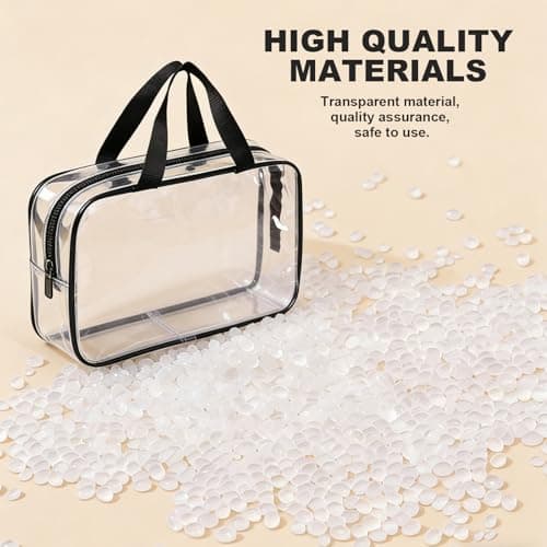 Large Clear Travel Toiletries Bag, 4 Pcs Clear Toiletry Bag with Handles, Thickened PVC Waterproof Makeup Bags with Zippers Travel Wash Bags for Travelling and Holiday Women Men — view 4