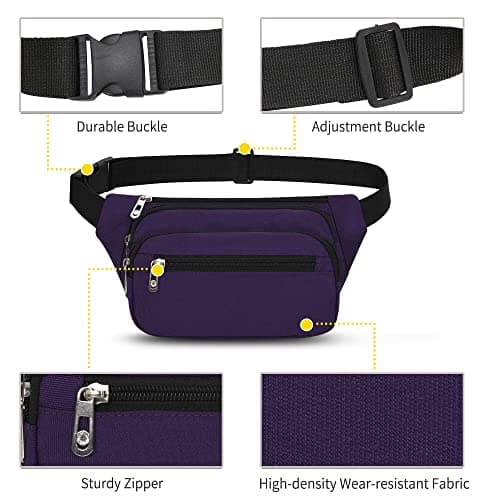 IHIGOGOFA Bumbags Waist Fanny Pack Fashion Bum Bag with 65cm Extended Belt for Dog Walking Climbing Hiking Travel Cycling Girls Ladies Men Women — view 5
