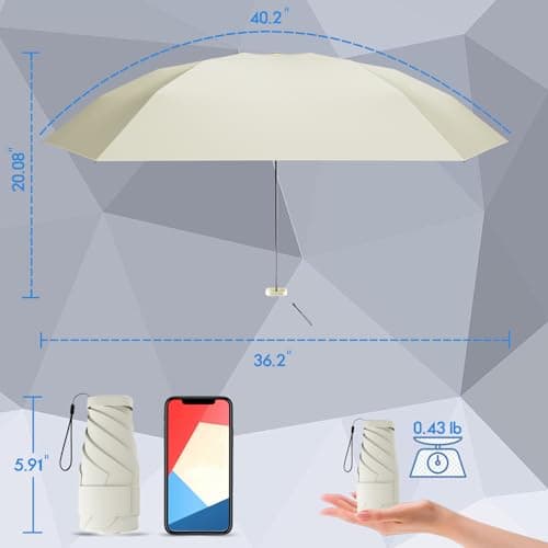 Copulan Mini Travel Umbrella, UPF 50+ Compact Fits in Purse — view 2