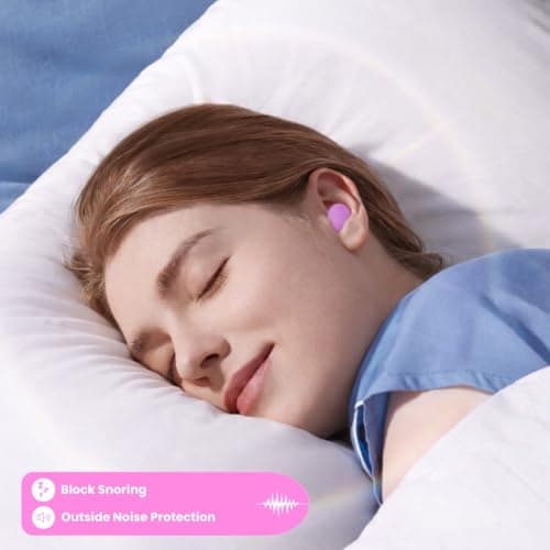 Hushy Premium Earplugs -120-Pack Foam Earplugs for Sleep, Noise Cancelling Ear Plugs with 38dB SNR, Ultra Soft Hypoallergenic Ear Plugs for Sleeping, Study & Travel (Dark Pink, One Size) — view 5