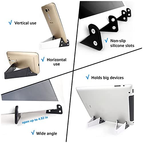 VOVIGGOL Portable Mobile Phone Stand for Desk 8 Pack, Foldable Pocket Travel Desk Phone Holder, Upgrade Universal V Smartphone Kickstand Mount Compatible with iPhone iPad Tablet Kindle Android — view 5