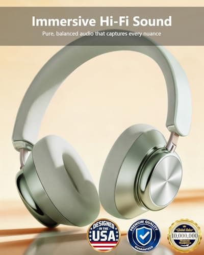 Wentronic Y03 Bluetooth Headphones Wireless Active Noise Cancelling Over Ear Headphones 48 Hours Playtime 6 EQ Music Mode High Sound Quality Headphones with Soft Ear Cushion - Green — view 4