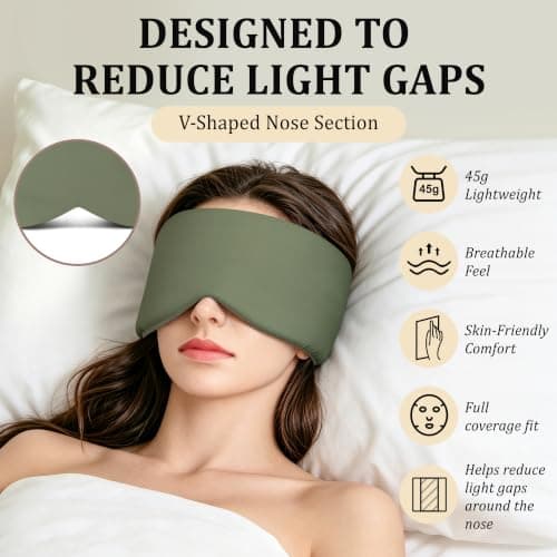 iMaMa Blackout Sleep Mask, Eye Mask for Sleeping, Lightweight & Soft |Green — view 3