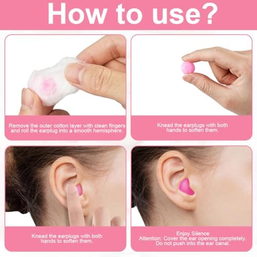 ABOHU Earplugs Wax Cotton, 12 Pairs Wax Ear Plugs for Sleeping Noise Cancelling, Reusable Wax Mouldable Earplugs, Cotton Wool Ear Plugs for Sleeping, Hearing Protection, Travel, Concerts — view 4