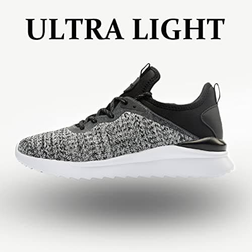 Mens Trainers Walking Running Workout Gym Athletic Fashion Sneakers Non Slip Lightweight Casual Sport Travel Shoes Dark Grey 10 UK — view 6