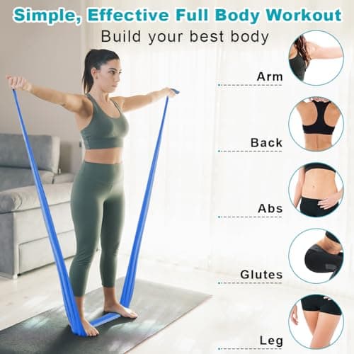 Flintronic 4 Pack Resistance Bands Set, TPE Elastic Bands with 4 Resistance Levels, 1.5M Workout Bands for Women and Men Strength Training, Yoga, Pilates — view 3