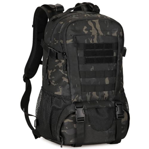 YuanWen Tactical Backpack 40L Hiking Backpack Military Rucksack Motorcycle Backpacks Molle Army Daypack Bag for Men Women Travelling Cycling Camping Trekking Hunting Fishing Camouflage