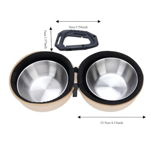 Benytro Portable Double Stainless Steel Pet Bowl Set with EVA Case — view 2