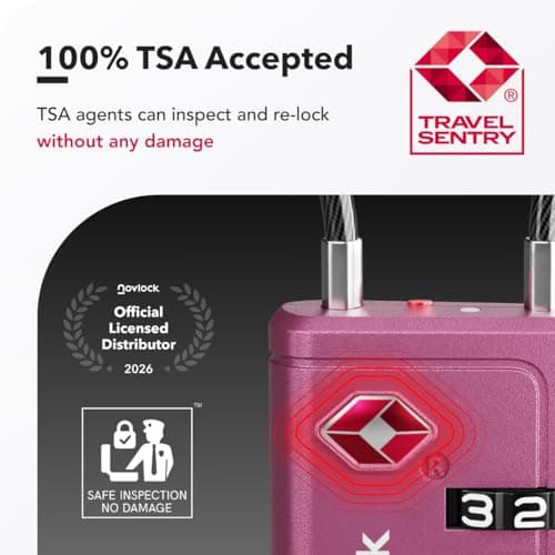 NovLock Suitcase Locks, TSA Approved Luggage Locks, 4-Digit Travel Padlocks — view 3