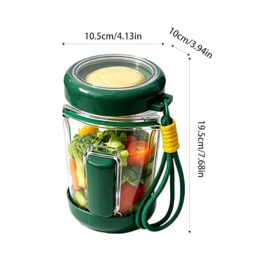 Salad Jar - Leak-Proof Reusable - with Dressing Cup and Fork Travel Set — view 2