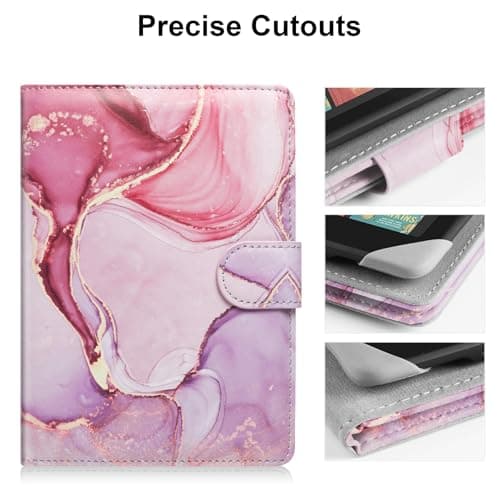 HoYiXi Universal Case for 6-6.8 inch E-Book Reader Compatible with 6.8" Kindle Paperwhite/6" All-new Kindle 2022&2019/Kobo Clara HD/Kobo Clara 2E,6" EReader Protective cover Built-in pocket,Dalipink — view 5