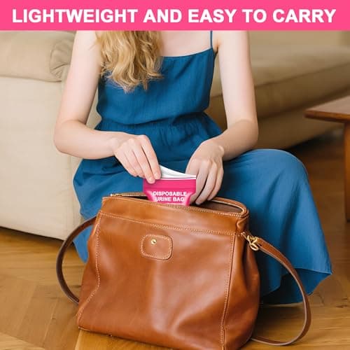 SZWLJ 6-Pack 900CC Pink Disposable Urine Bags for Camping Essentials — view 3