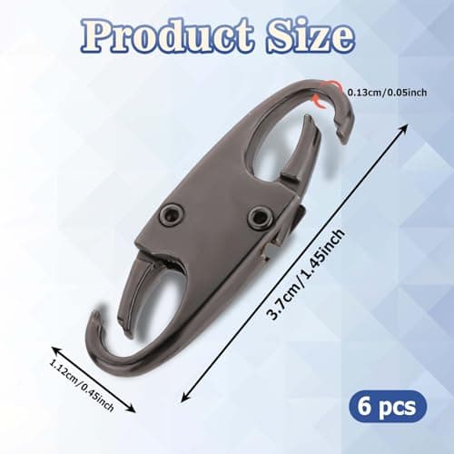 DIVINA VITAE Zipper Clips Anti Theft Deterrent, 6PCS S Carabiner Small Zipper Pull Locks Mini Snap S Hooks for Backpacks Camping Fishing Traveling Outdoor Sports (Dark Black) — view 2