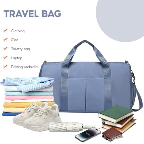 28L Sports Gym Bags, Duffle Bag Womens with Shoes Compartment, Sport Duffle Bag for Women Fitness Workout Travel Sport Yoga Dance Ballet Swim — view 5