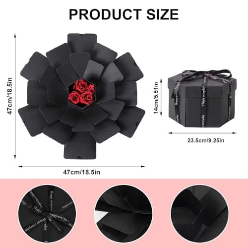 6 Faces Explosion Gift Box, 47cm/18.5in Surprise DIY Photo Box — view 2