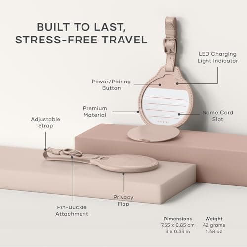 SSATECHI FindAll™ Luggage Tag, Find My Compatible for iPhone & iPad, Rose — view 6