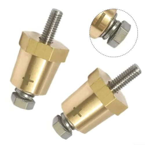2PCS M8 Brass for battery Terminal Adapter 250A Heavy Duty Post Connector for Car Boat RV - Gold Plated Quick Release Pole Converter — view 6