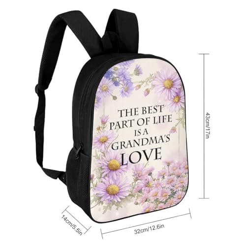 sinyumoney Grandmas Love Quote Backpack School Daypacks Business Backpack Water Resistant Bookbag for Camping Outdoor Adventures And Daily Travel 17inch — view 2
